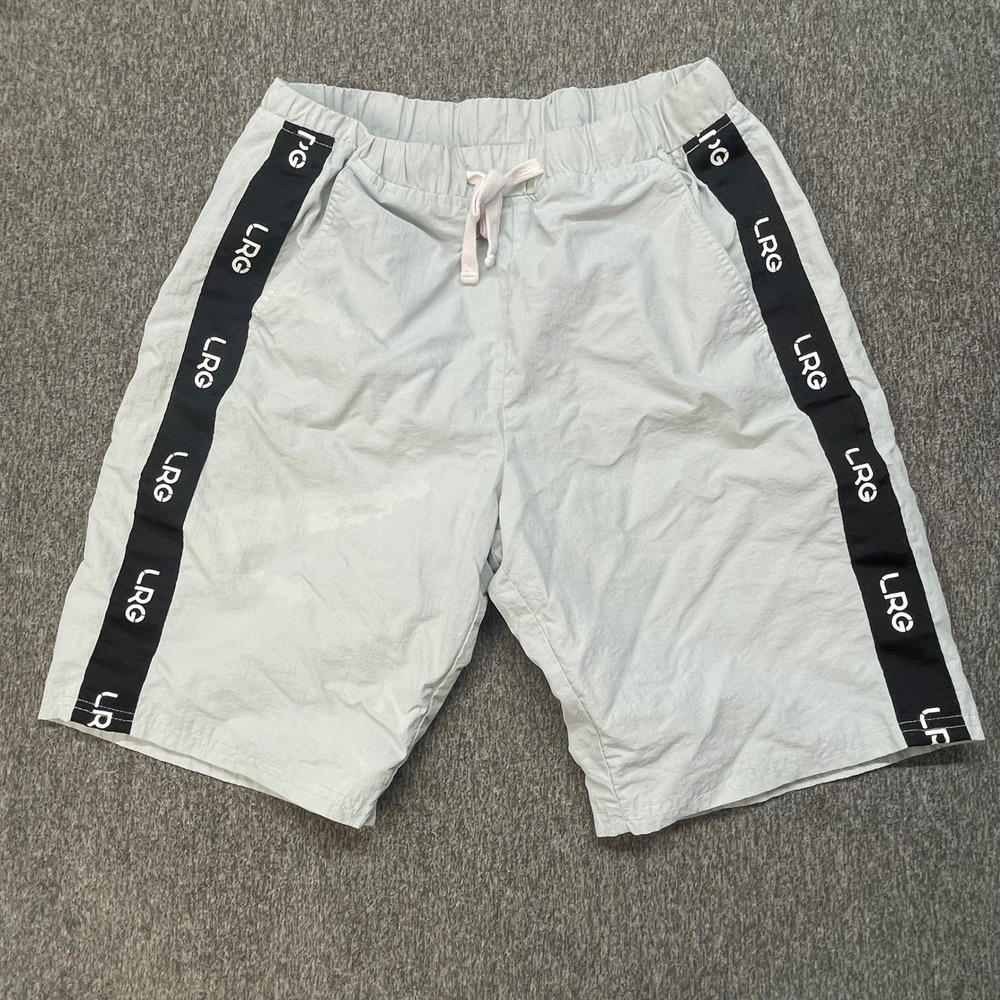 LRG Lifted Research‎ Group Mens Nylon Logo Tape Shorts Medium